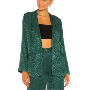 L*SPACE Bennytt Blazer in Ultramarine/Leopard Print, Size 6